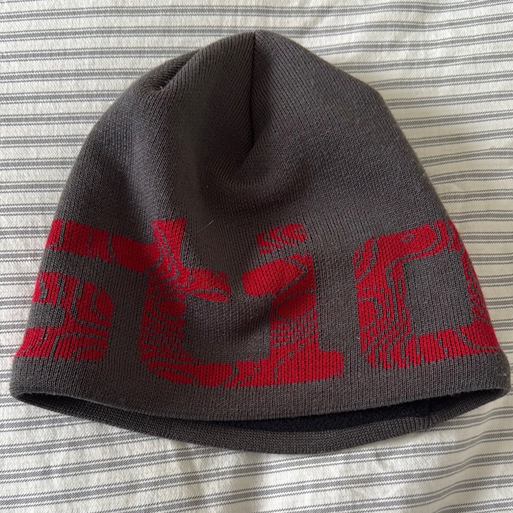 Stio Gray and Red Beanie